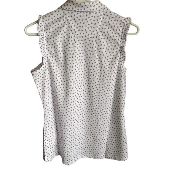 Greg Norman golf shirt sleeveless SZ Small top white umbrellas New with tags - Picture 2 of 5